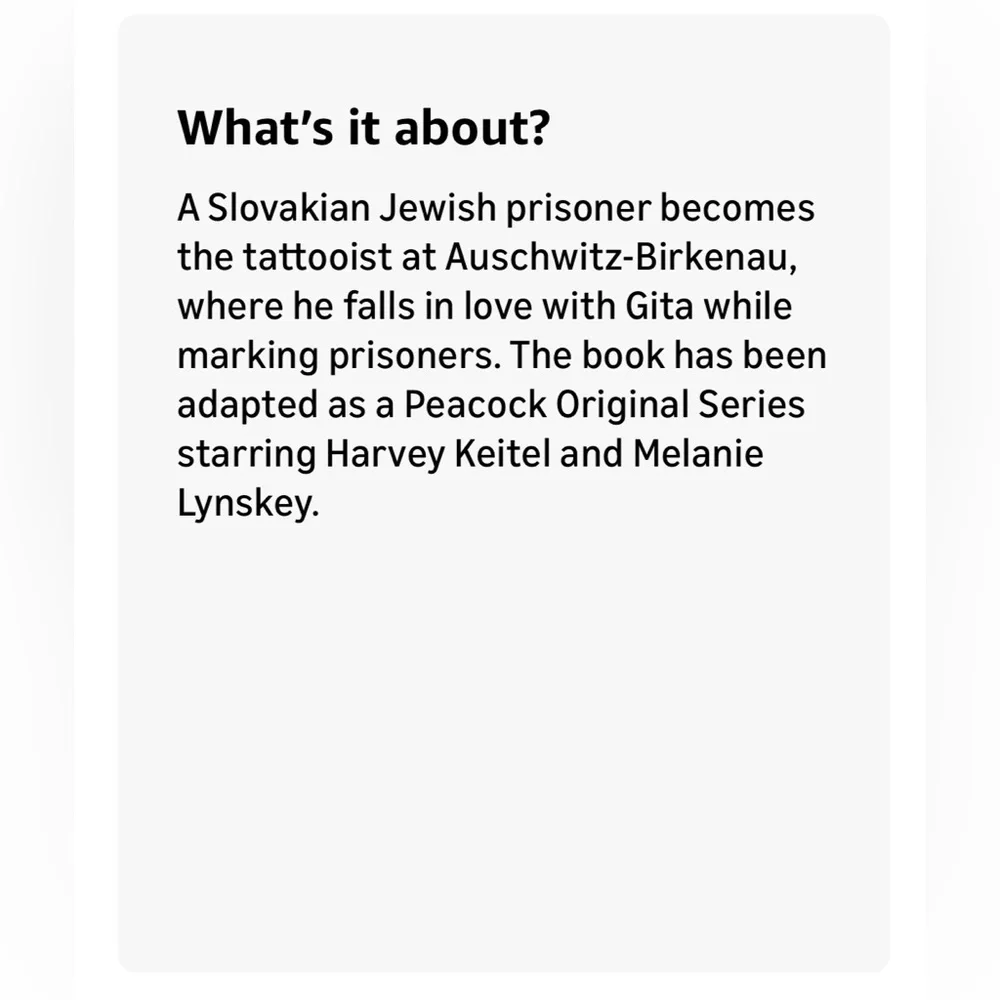 The Tattooist of Auschwitz by Heather Morris